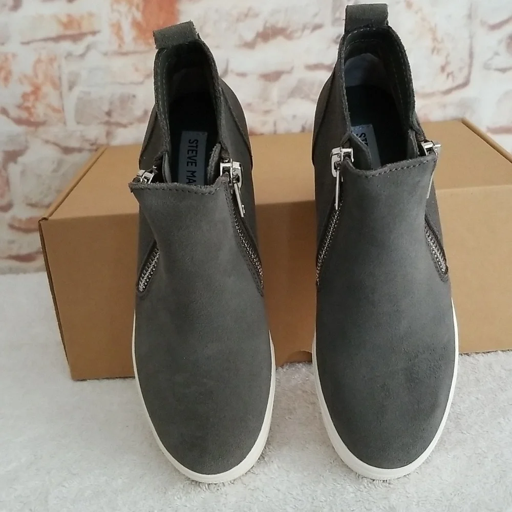 New Steve Madden Wedgie Leather Sneakers - Picture 7 of 13